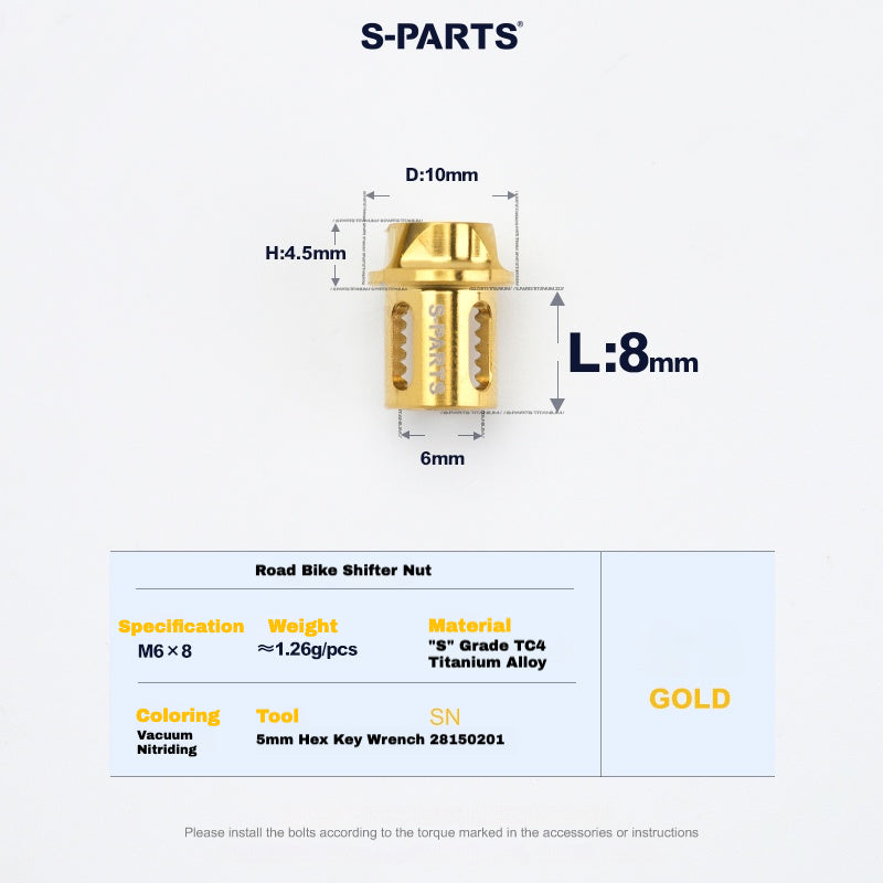 S-PARTS Титановый болт и гайка для зажима для дорожных переключателей – совместимы с Shimano / SRAM