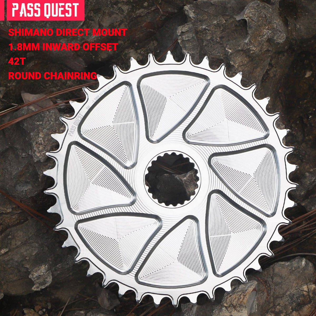 PASS QUEST Shimano Direct Mount Narrow Wide Chainring | M9100 M8100 M7100 M6100 | 1.8mm Offset | 40T–48T