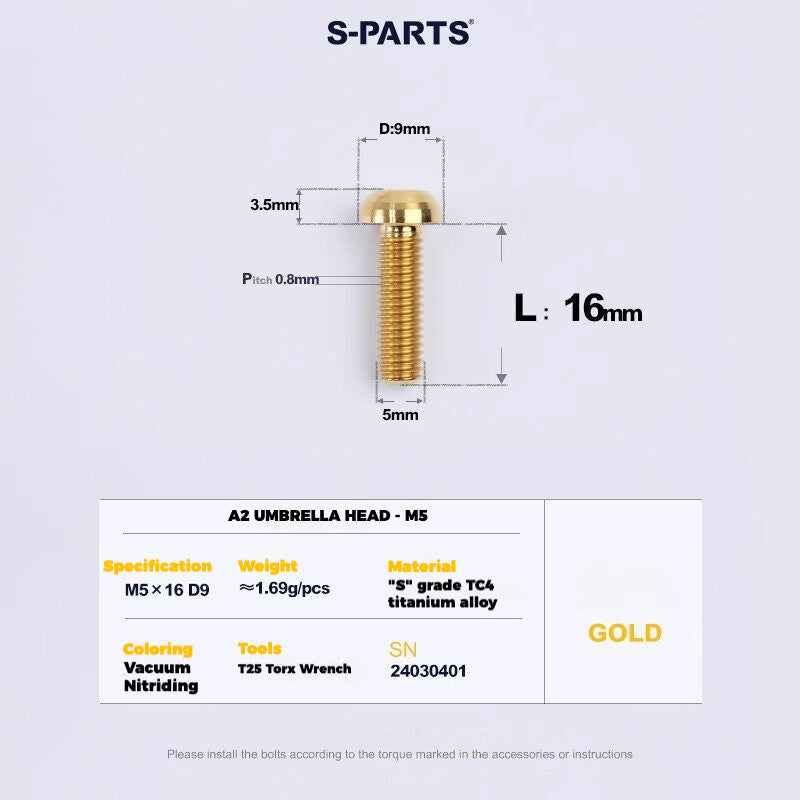 Viti per deragliatore in titanio S-PARTS compatibili con SRAM RED AXS