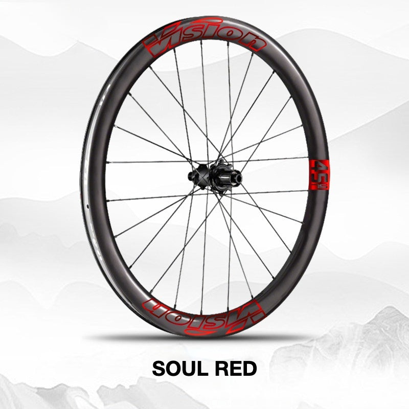 Custom Decal Kit for VISION METRON SL45 Wheels | Road Bike Carbon Rim Wrap Stickers(Complete Wheelset Decal Kit + Spare Set)