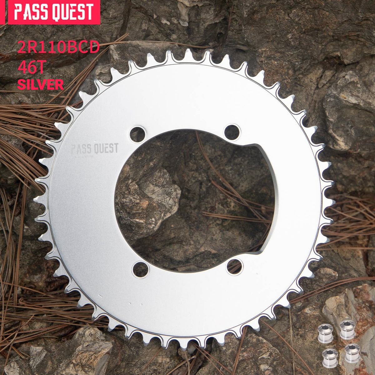 PASS QUEST 2R110 110BCD 4-Arm Narrow-Wide Road Chainring | Shimano Dura-Ace Ultegra 105 44T–60T