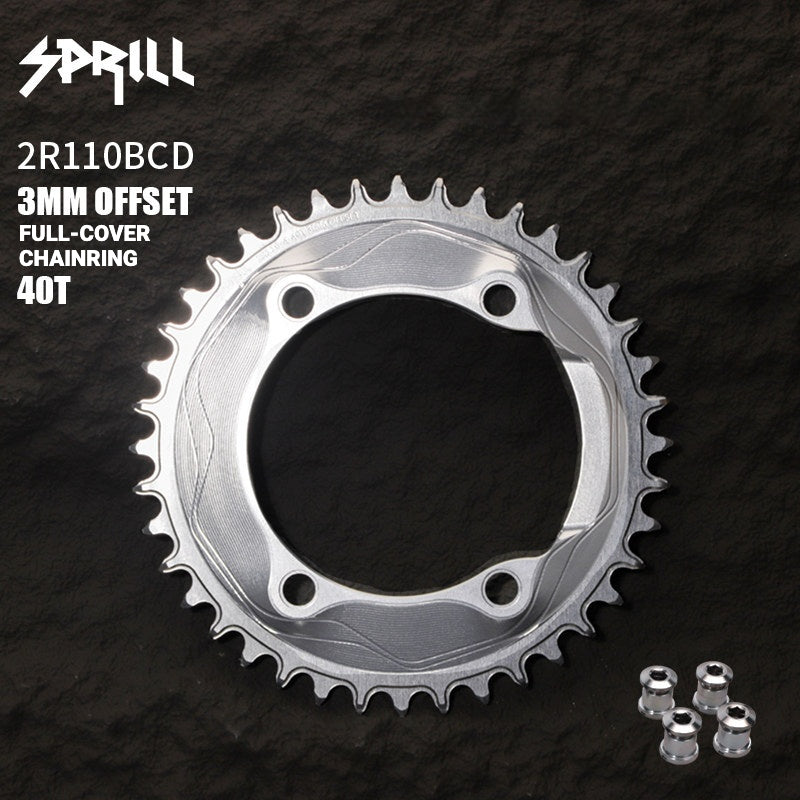 PASS QUEST SPRILL 110BCD 3mm Offset Narrow-Wide Chainring for Shimano R9200 / R8100 / R7100 | 40T–58T