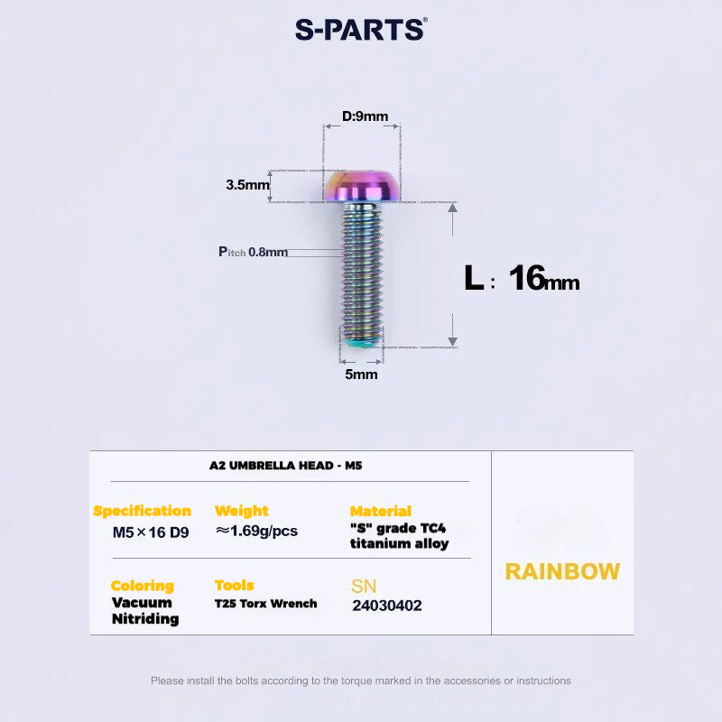 Viti per deragliatore in titanio S-PARTS compatibili con SRAM RED AXS