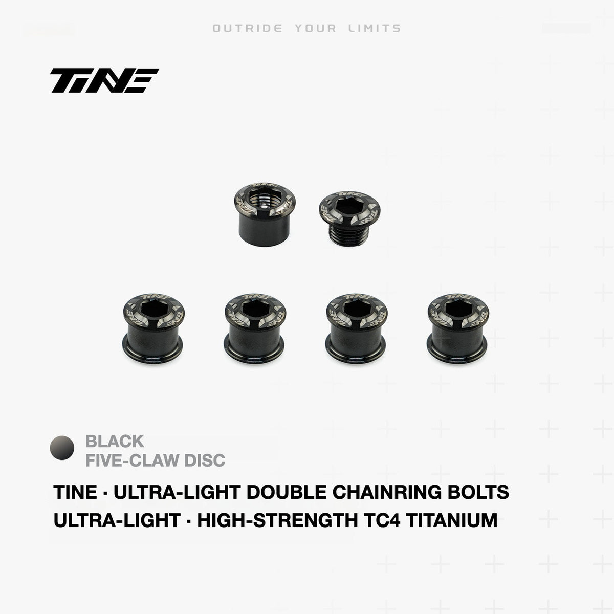 TiNE Titanium Double Chainring Bolts – Ultra-Light 2.0g Road Bike Upgrade Hardware
