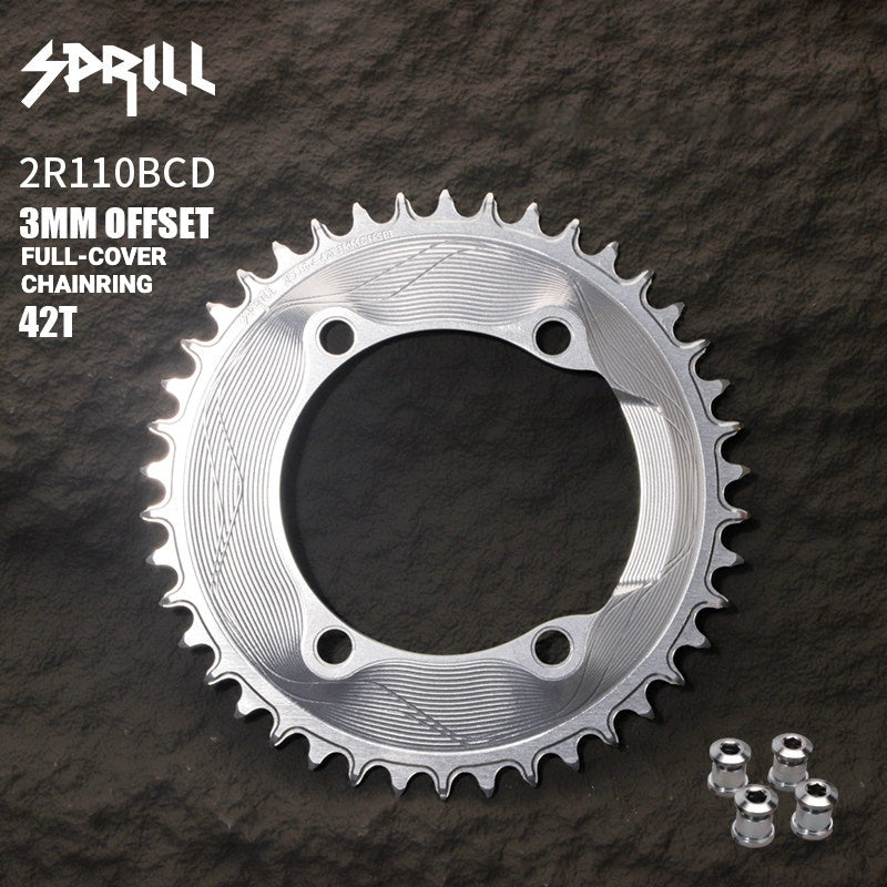 PASS QUEST SPRILL 110BCD 3mm Offset Narrow-Wide Chainring for Shimano R9200 / R8100 / R7100 | 40T–58T