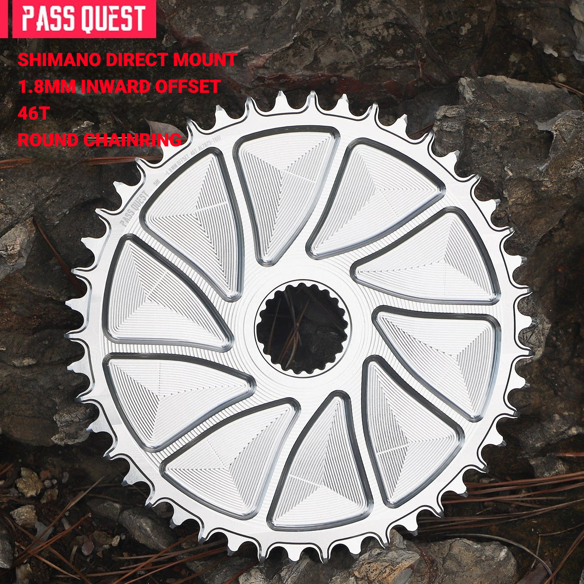 PASS QUEST Shimano Direct Mount Narrow Wide Chainring | M9100 M8100 M7100 M6100 | 1.8mm Offset | 40T–48T