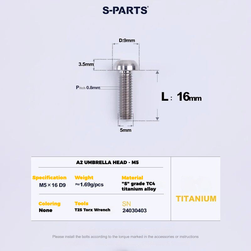 Viti per deragliatore in titanio S-PARTS compatibili con SRAM RED AXS