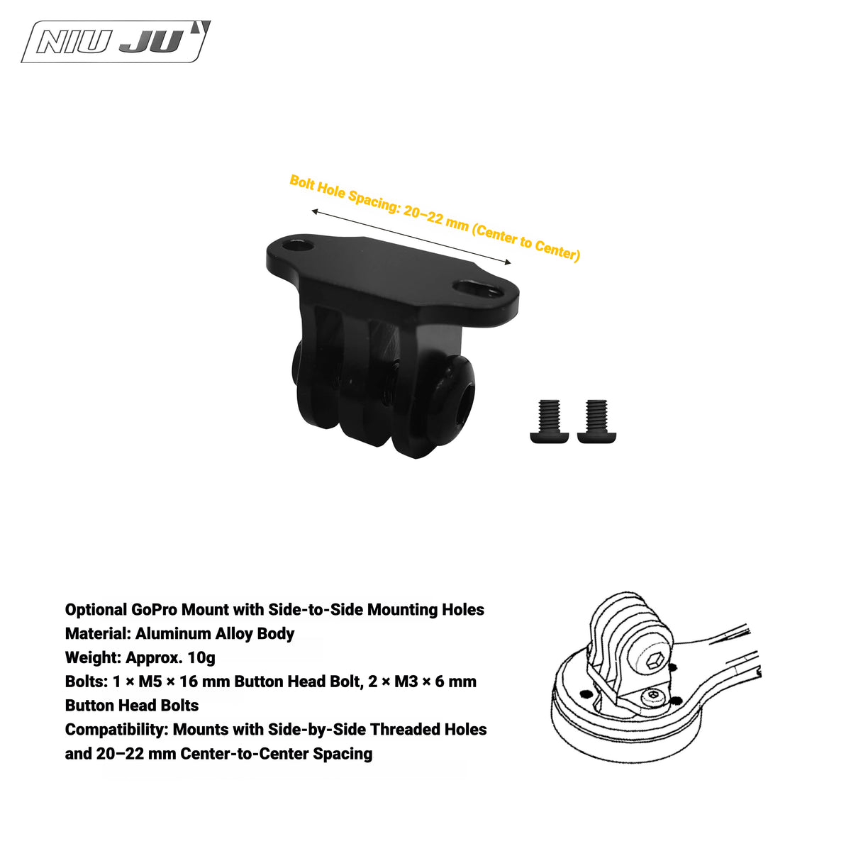 NIUJU Adjustable Angle Computer Mount for Integrated Handlebars | THE ONE JAVA CANYON MOST