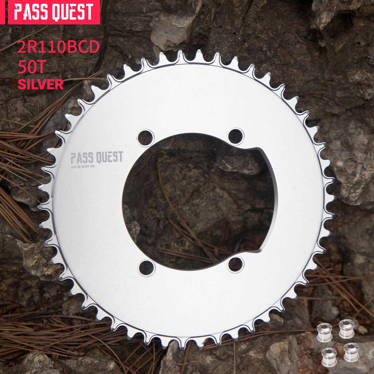 PASS QUEST 2R110 110BCD 4-Arm Narrow-Wide Road Chainring | Shimano Dura-Ace Ultegra 105 44T–60T