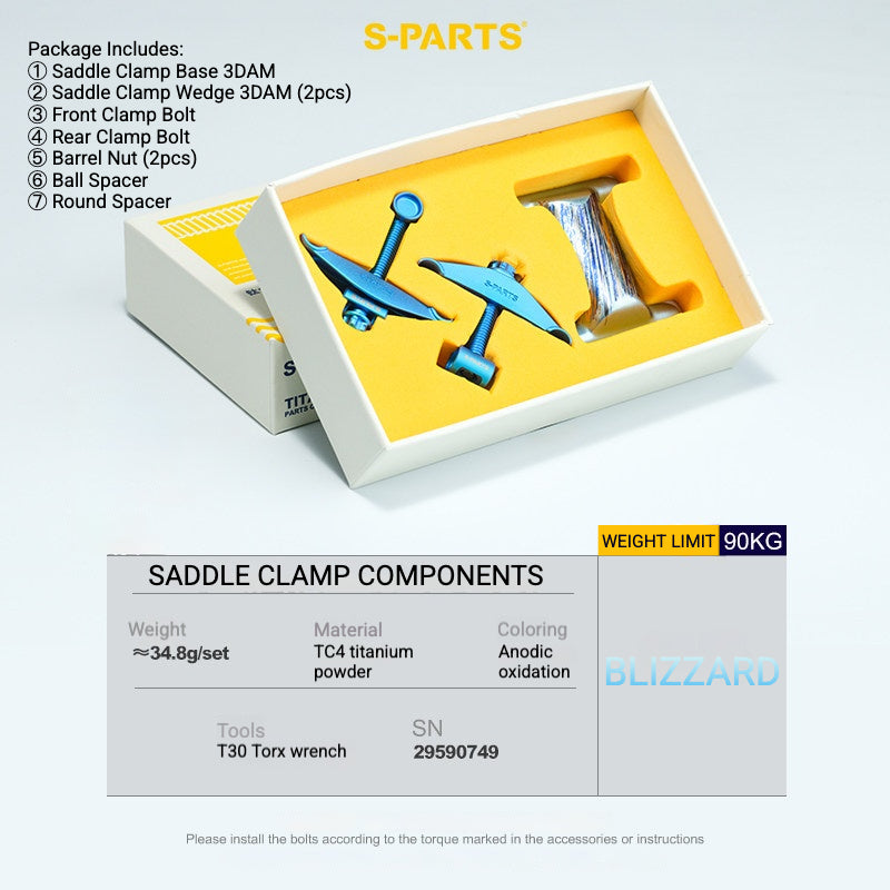 S-PARTS Titanium Saddle Clamp Yoke Kit for Cannondale SystemSix Gen 5 | 3D Printed Lightweight Seatpost Upgrade