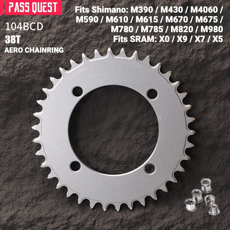 PASS QUEST 104BCD Full-Profile Narrow-Wide Chainring | Shimano XT / SLX 1x MTB 32T–40T