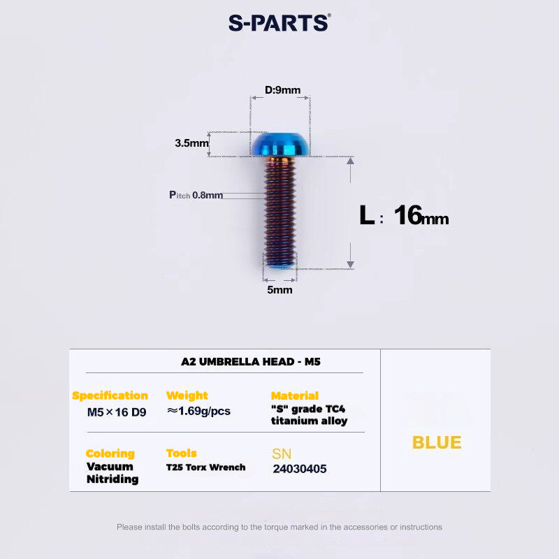 Viti per deragliatore in titanio S-PARTS compatibili con SRAM RED AXS