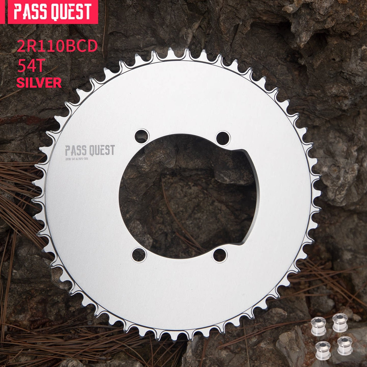 PASS QUEST 2R110 110BCD 4-Arm Narrow-Wide Road Chainring | Shimano Dura-Ace Ultegra 105 44T–60T