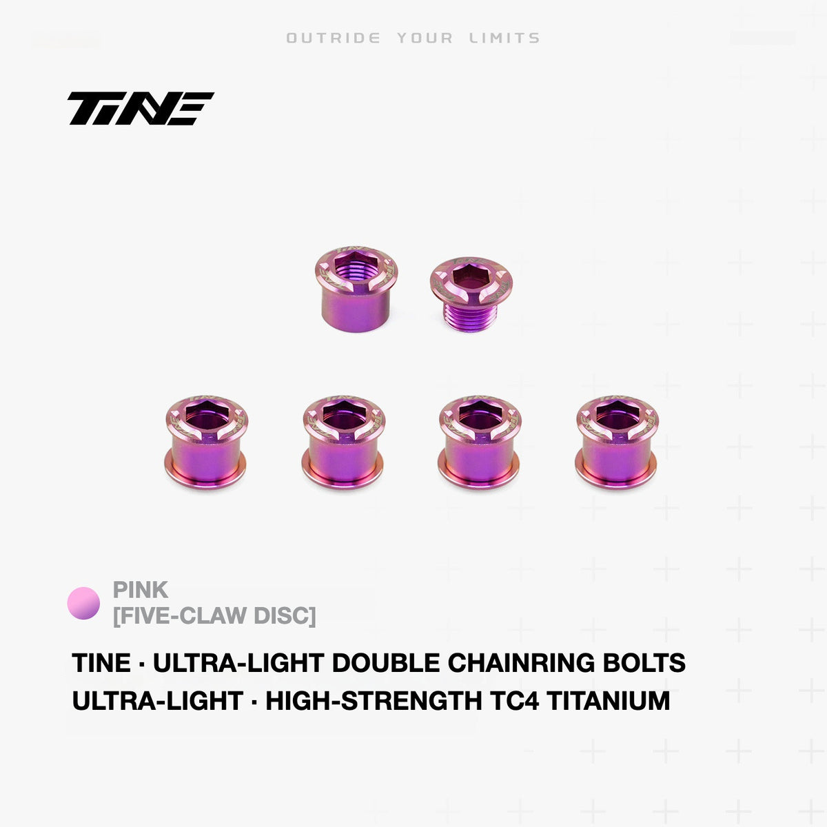 TiNE Titanium Double Chainring Bolts – Ultra-Light 2.0g Road Bike Upgrade Hardware