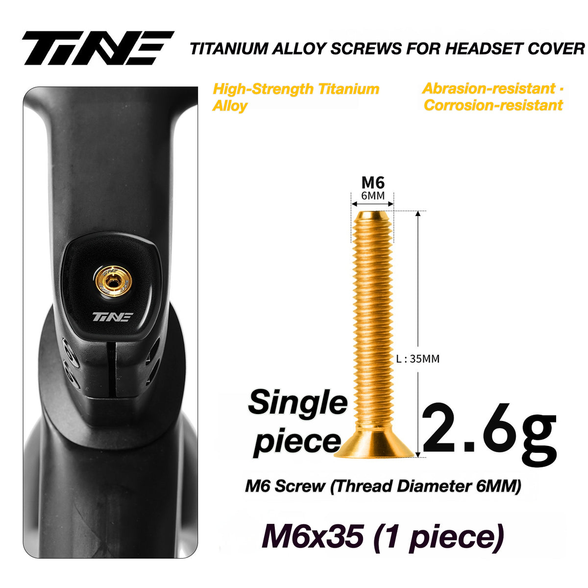 TiNE Ultra-Light Titanium Headset Top Cap Screws | Precision CNC Titanium Upgrade