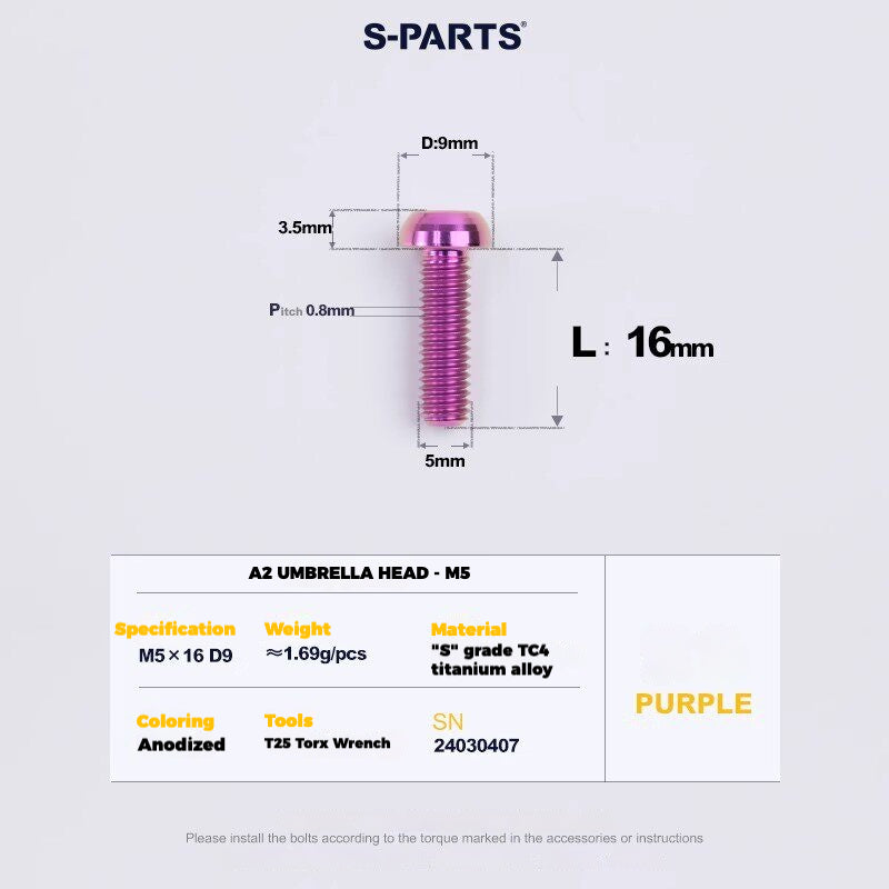 Viti per deragliatore in titanio S-PARTS compatibili con SRAM RED AXS