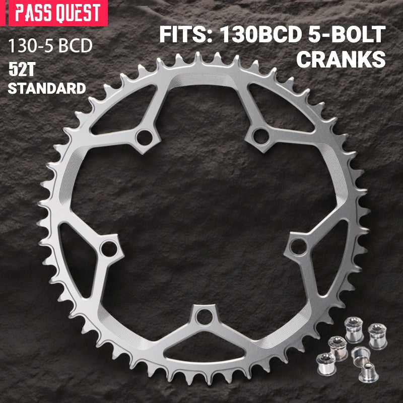 PASS QUEST 130BCD 5-Bolt Narrow-Wide Chainring | Road & Folding Bike 1x 40T–58T