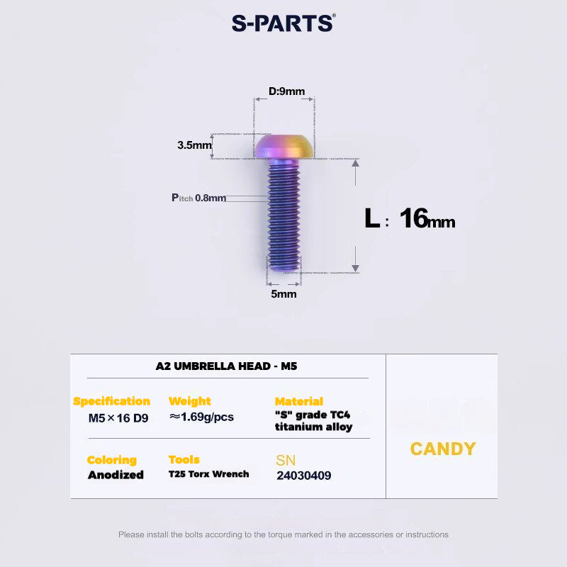 Viti per deragliatore in titanio S-PARTS compatibili con SRAM RED AXS