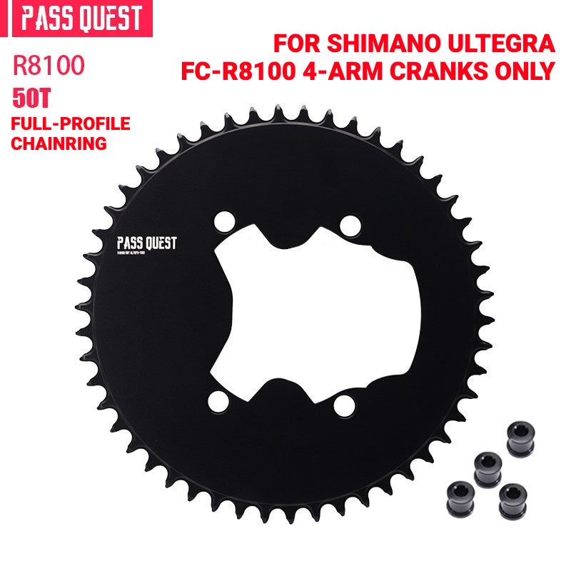 PASS QUEST Full-Profile 110BCD Narrow-Wide Chainring for Shimano R7100 / R8100 / R9200 | 42T–60T