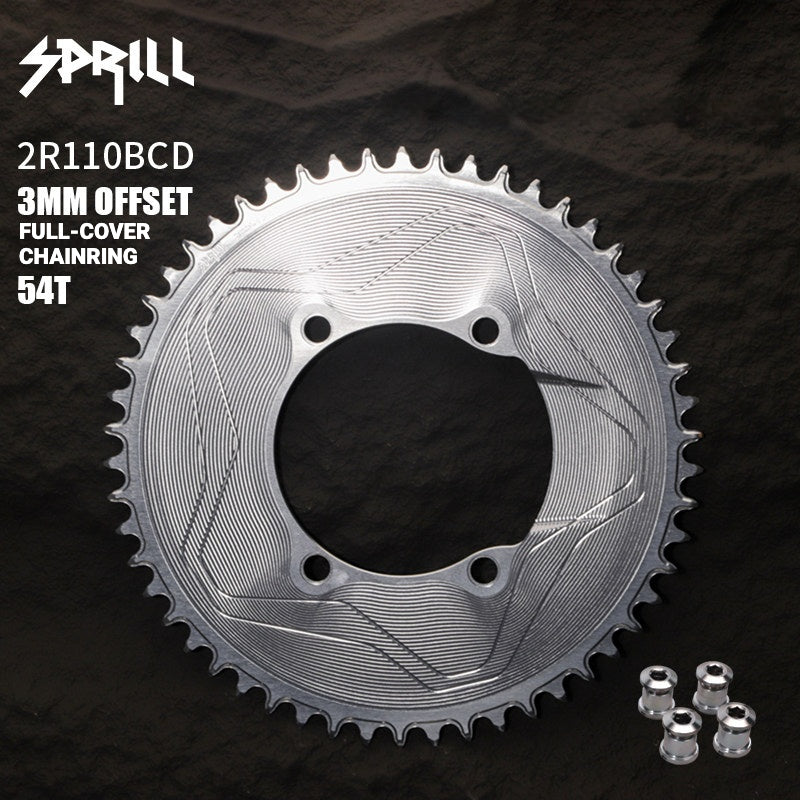 PASS QUEST SPRILL 110BCD 3mm Offset Narrow-Wide Chainring for Shimano R9200 / R8100 / R7100 | 40T–58T