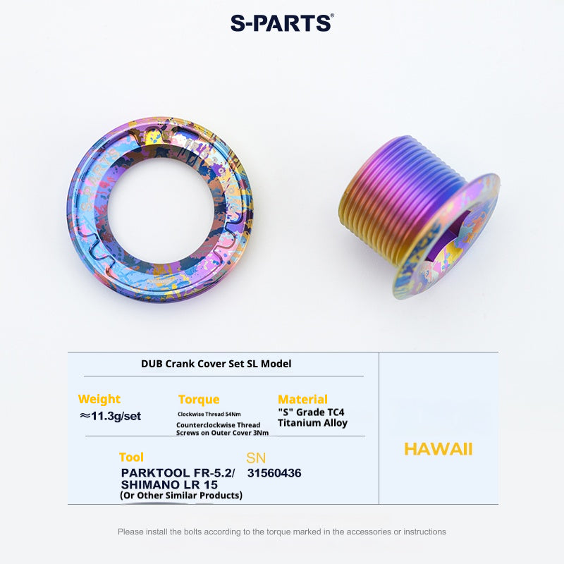 S-PARTS SRAM DUB 티타늄 크랭크 커버 Quarq Red Force Sram 자전거 크랭크 커버