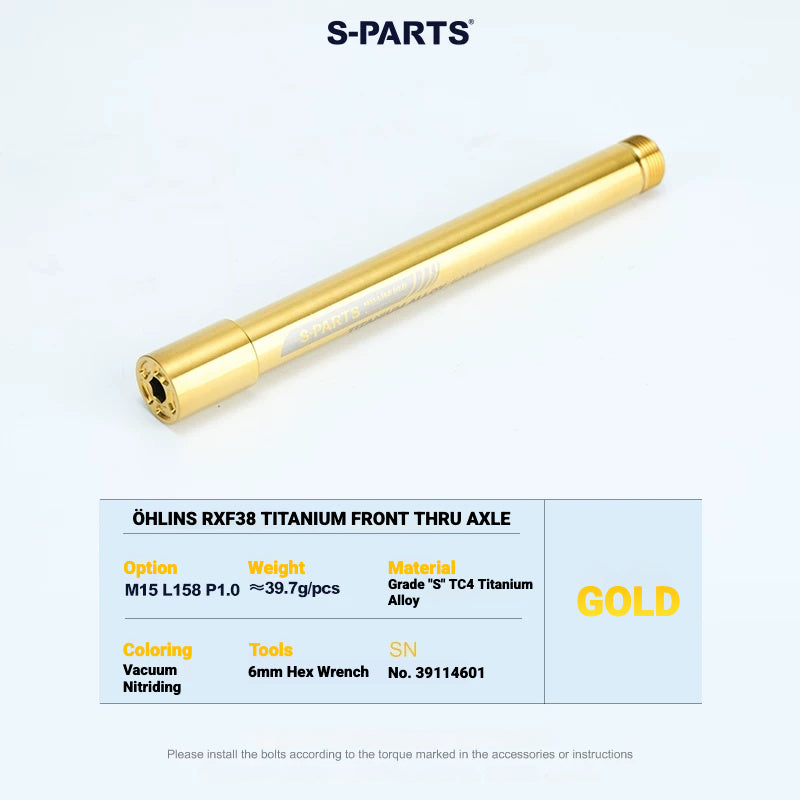S-PARTS Öhlins MTB Fork Titanium Air Spring Top Cap & RXF38 Front Thru Axle