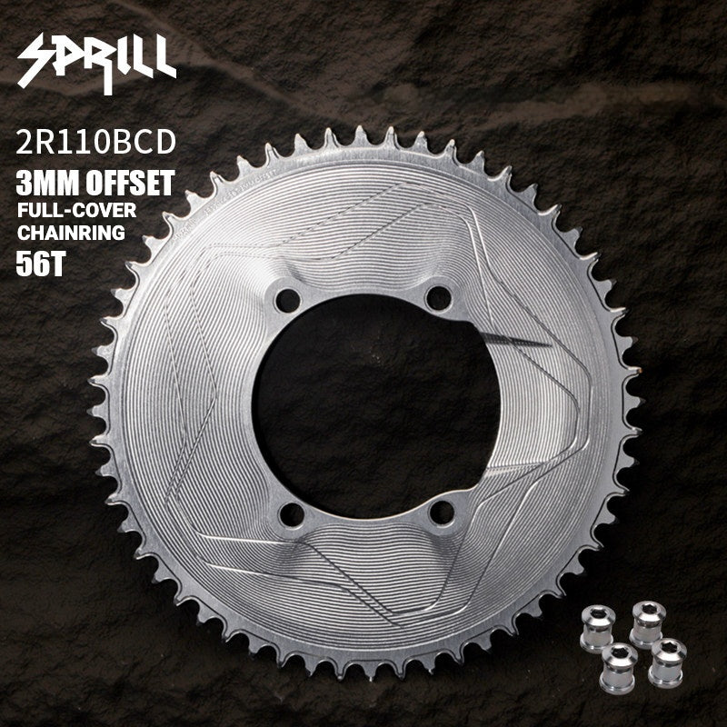 PASS QUEST SPRILL 110BCD 3mm Offset Narrow-Wide Chainring for Shimano R9200 / R8100 / R7100 | 40T–58T