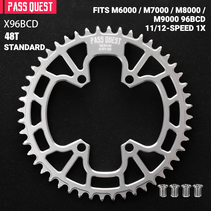 PASS QUEST X96BCD Narrow-Wide Chainring for Shimano M6000 / M7000 / M8000 / M9000 / M5100 | 30T–48T