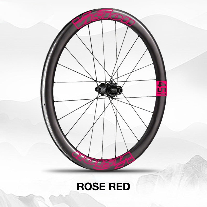 Custom Decal Kit for VISION METRON SL45 Wheels | Road Bike Carbon Rim Wrap Stickers(Complete Wheelset Decal Kit + Spare Set)