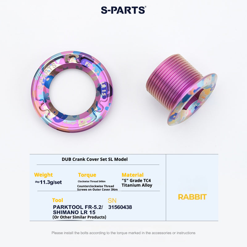 S-PARTS SRAM DUB 티타늄 크랭크 커버 Quarq Red Force Sram 자전거 크랭크 커버