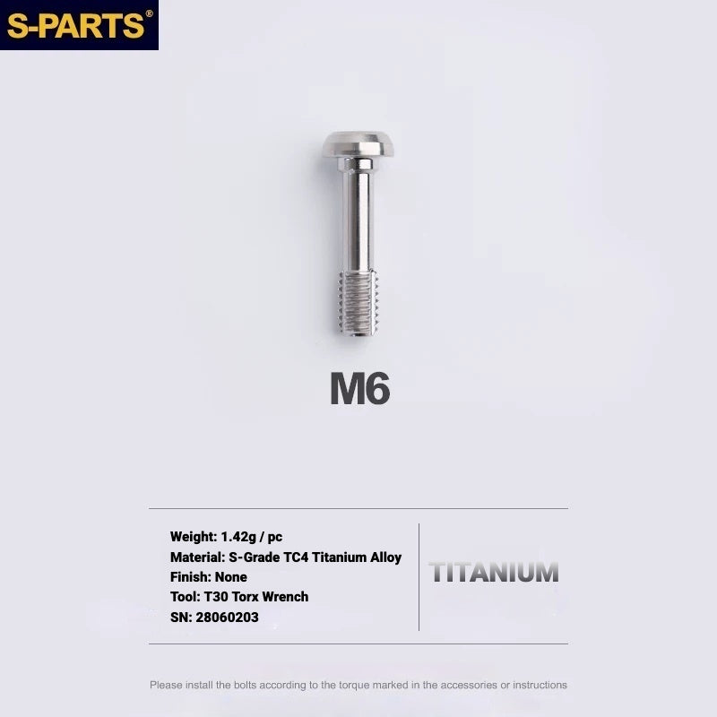 S-PARTS TC4 Titanium Disc Brake Caliper Bolts for Shimano SLX M7100 / XT M8100 M8120 / XTR M9120