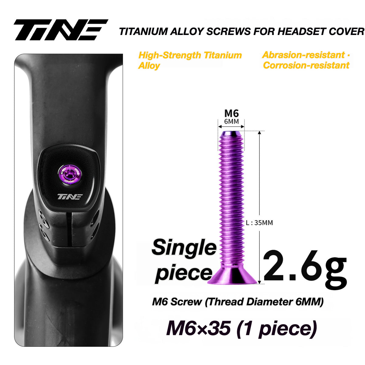TiNE Ultra-Light Titanium Headset Top Cap Screws | Precision CNC Titanium Upgrade