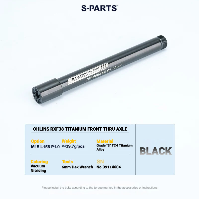 S-PARTS Öhlins MTB Fork Titanium Air Spring Top Cap & RXF38 Front Thru Axle