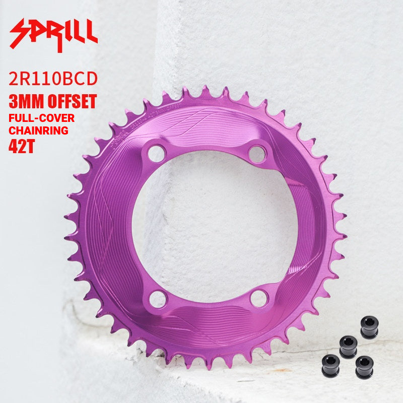 PASS QUEST SPRILL 110BCD 3mm Offset Narrow-Wide Chainring for Shimano R9200 / R8100 / R7100 | 40T–58T