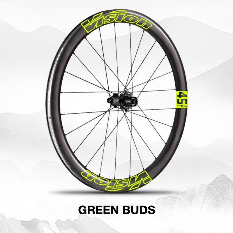 Custom Decal Kit for VISION METRON SL45 Wheels | Road Bike Carbon Rim Wrap Stickers(Complete Wheelset Decal Kit + Spare Set)