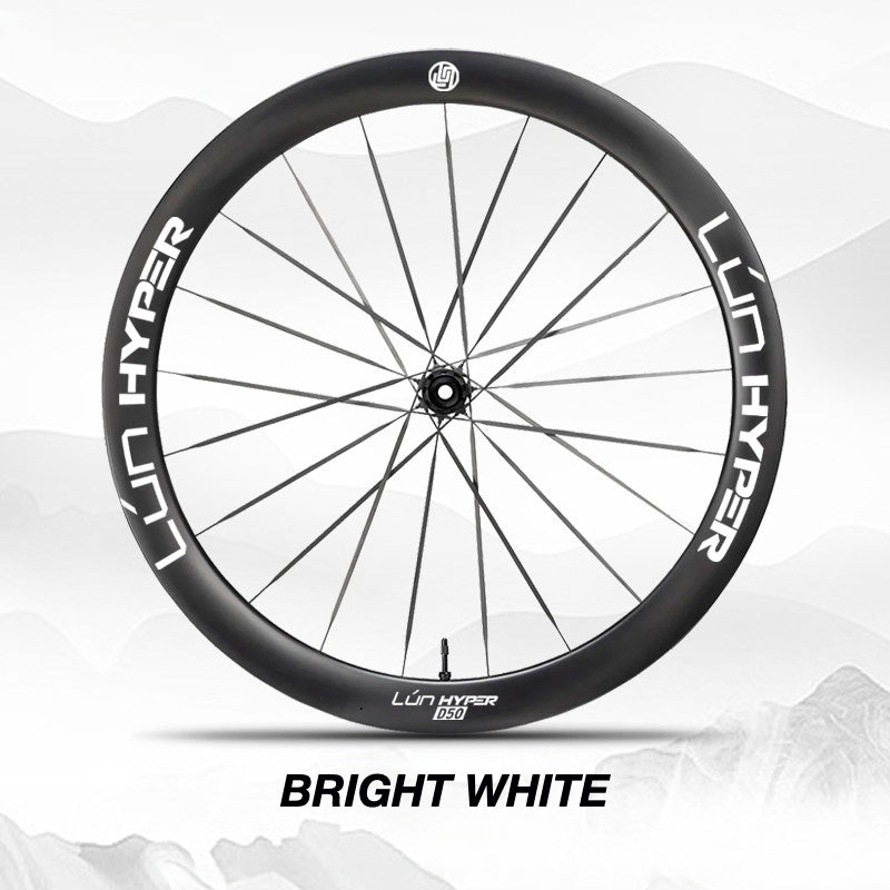 Infinity Logo Decals for Lún HYPER 5 D50 Gen 5 Wheelset | Waterproof Rim Overlay Stickers（Complete Decal Set for Two Wheels + Spare Decals Included）