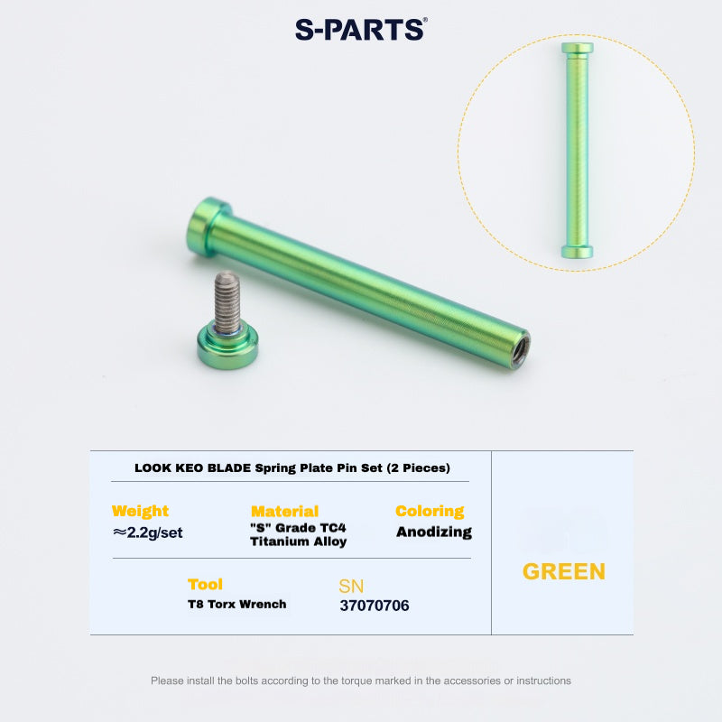 S-PARTS Titanium Pedal Upgrade Kit for LOOK KEO2 MAX (60.5g) & KEO BLA