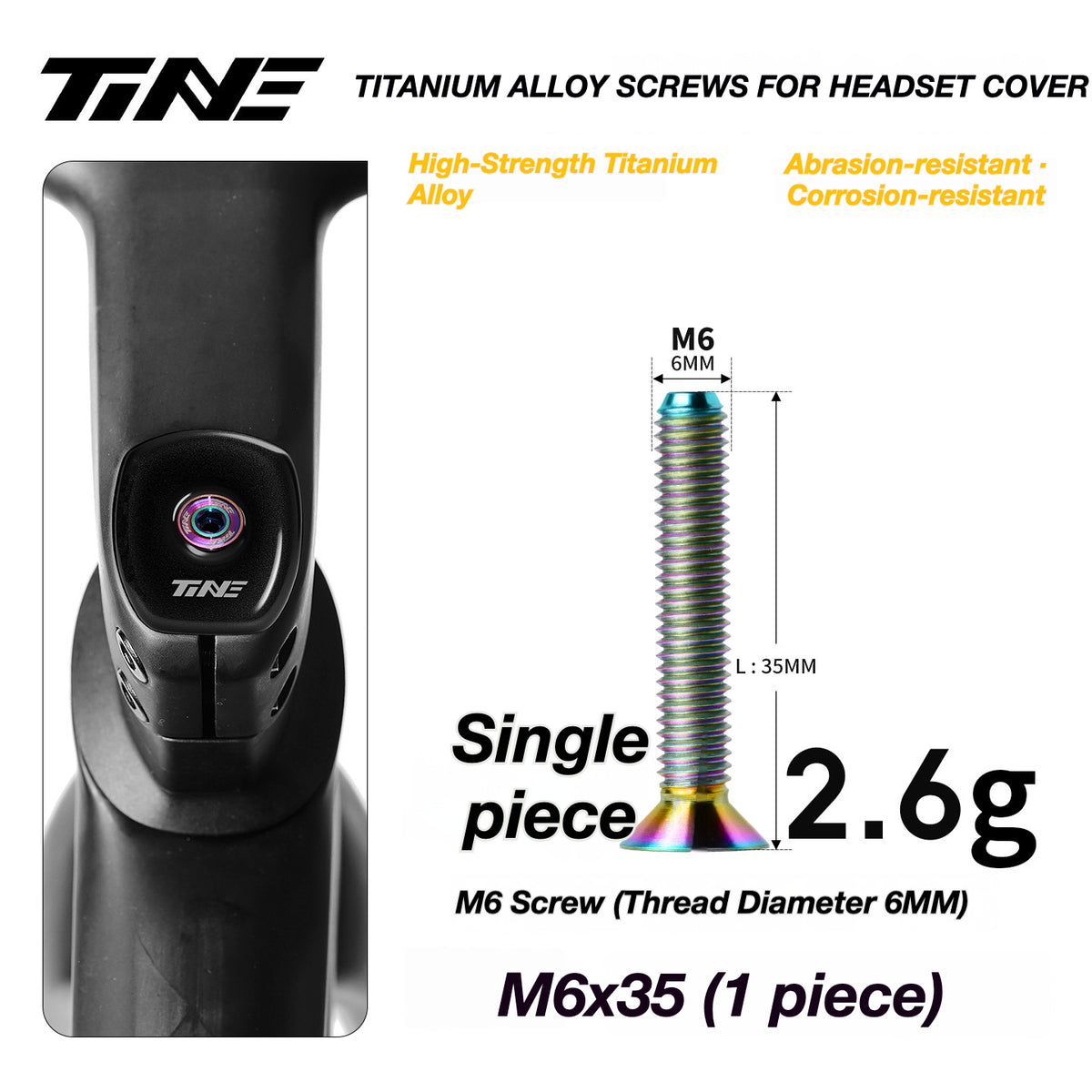 TiNE Ultra-Light Titanium Headset Top Cap Screws | Precision CNC Titanium Upgrade