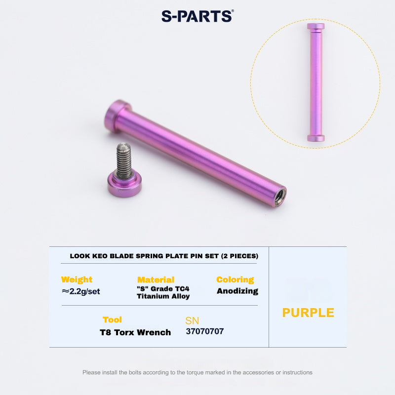 S-PARTS Titanium Pedal Upgrade Kit for LOOK KEO2 MAX (60.5g) & KEO BLA
