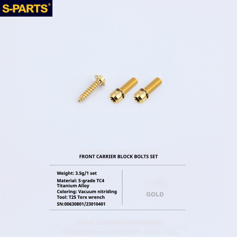 Kit d'amélioration de boulons en titane S-PARTS pour Brompton | Ensemble de visserie légère TC4 CNC pour cadre et charnière