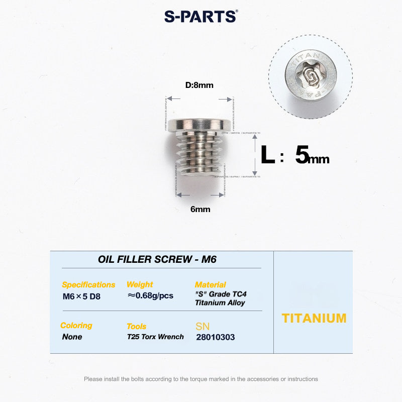 S-PARTS Titanium Disc Brake Bolt Kit for TRP DHR EVO | Ultra-Light MTB Brake Hardware