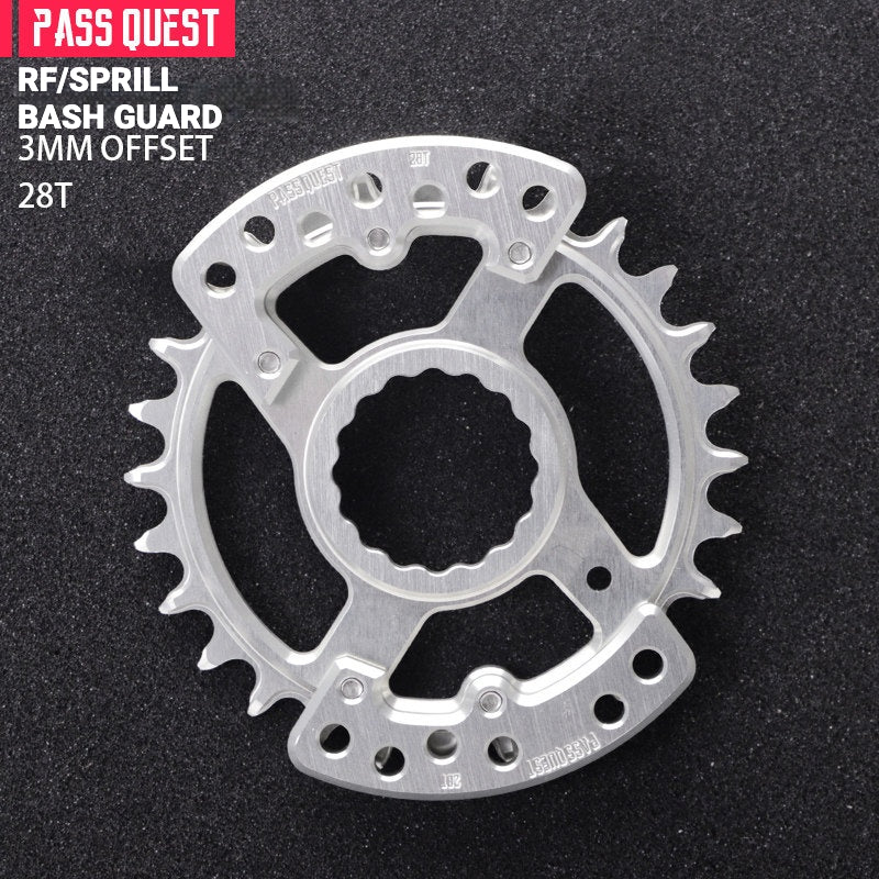 PASS QUEST SRAM DUB / GXP 3-Bolt Narrow-Wide Chainring with Bash Guard | 3mm Offset 30T–34T