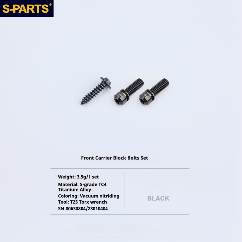 Kit d'amélioration de boulons en titane S-PARTS pour Brompton | Ensemble de visserie légère TC4 CNC pour cadre et charnière