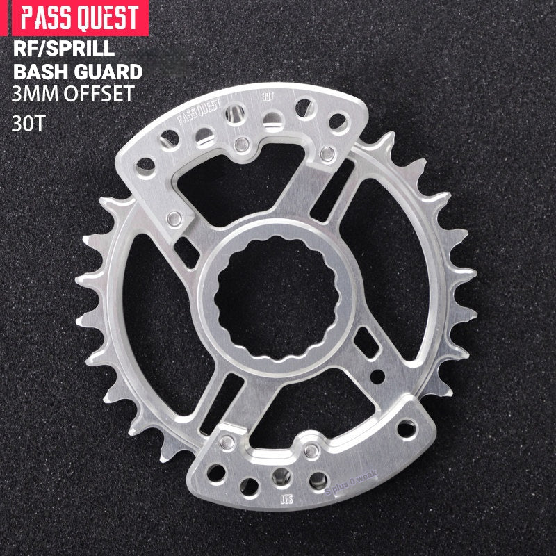 PASS QUEST SRAM DUB / GXP 3-Bolt Narrow-Wide Chainring with Bash Guard | 3mm Offset 30T–34T