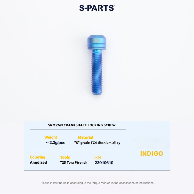 Tornillos de titanio S-PARTS para adaptarse a las cubiertas de cigüeñal de titanio SRM PM9 para los lados de transmisión y no transmisión.