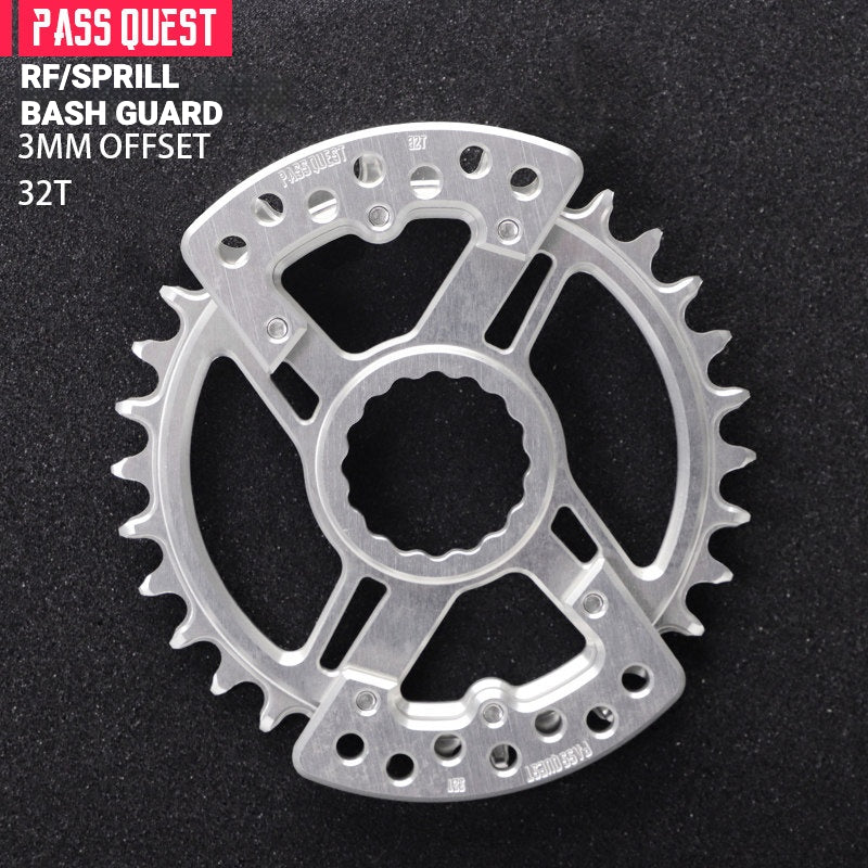 PASS QUEST SRAM DUB / GXP 3-Bolt Narrow-Wide Chainring with Bash Guard | 3mm Offset 30T–34T