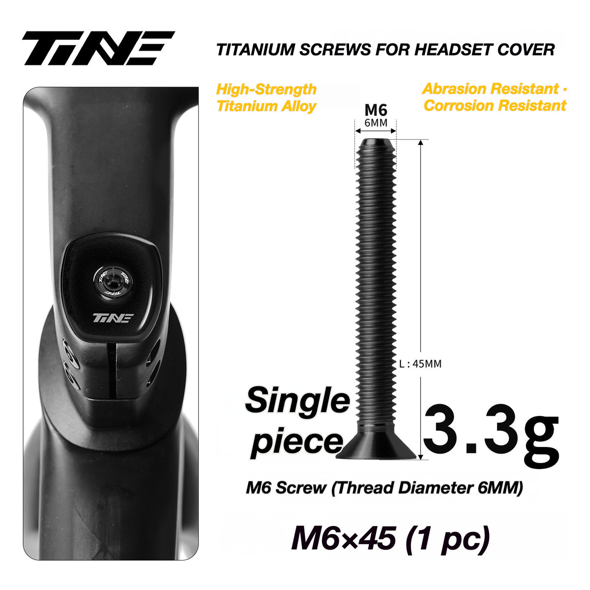 TiNE Ultra-Light Titanium Headset Top Cap Screws | Precision CNC Titanium Upgrade