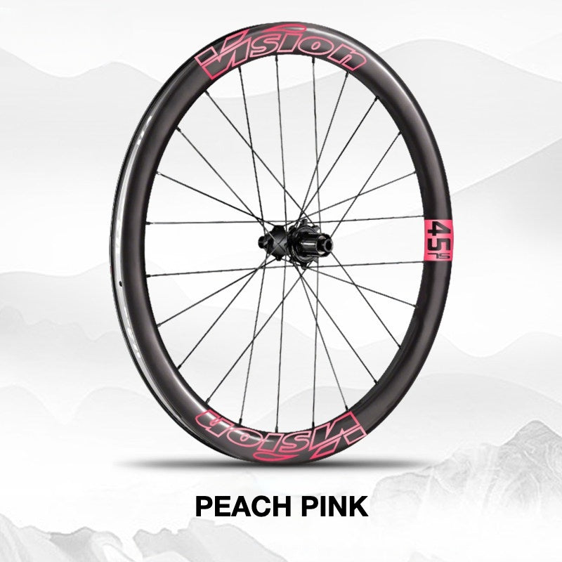 Custom Decal Kit for VISION METRON SL45 Wheels | Road Bike Carbon Rim Wrap Stickers(Complete Wheelset Decal Kit + Spare Set)