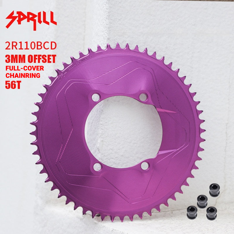 PASS QUEST SPRILL 110BCD 3mm Offset Narrow-Wide Chainring for Shimano R9200 / R8100 / R7100 | 40T–58T
