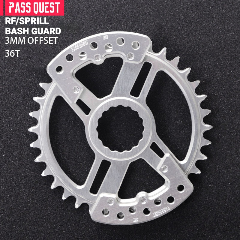 PASS QUEST SRAM DUB / GXP 3-Bolt Narrow-Wide Chainring with Bash Guard | 3mm Offset 30T–34T